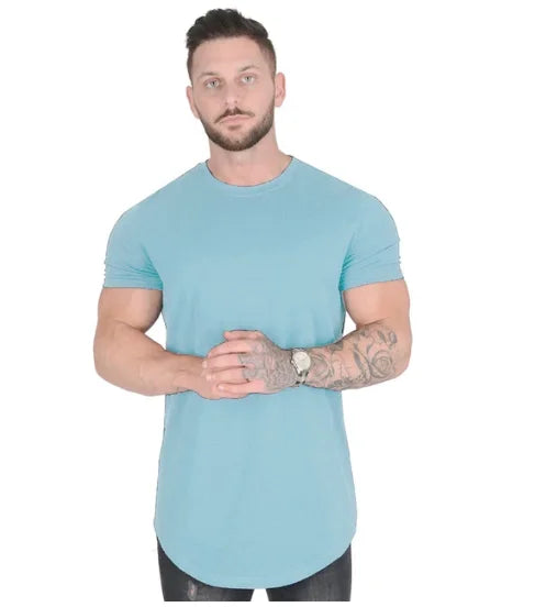 Men’s Muscle Fitness T-Shirt – Summer Cotton Athleisure Workout Top