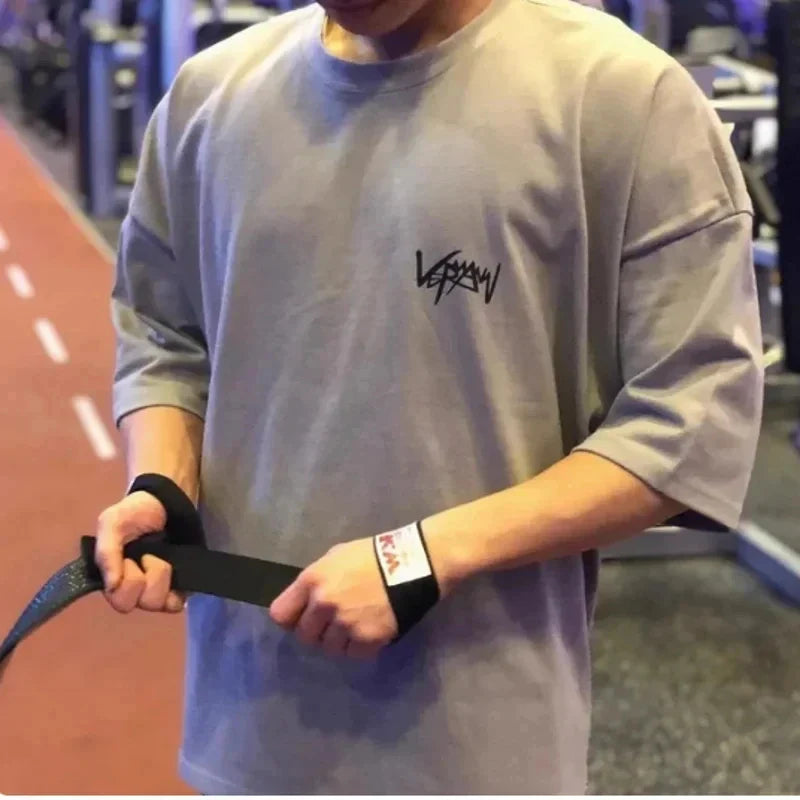 Men’s High-Quality Loose Fit Gym T-Shirts – Printed Cotton