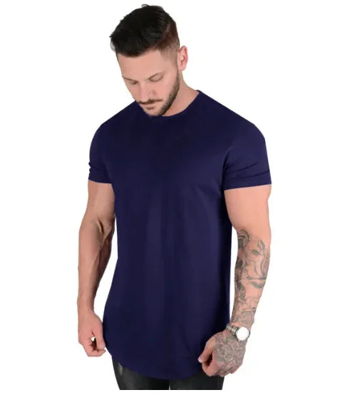 Men’s Muscle Fitness T-Shirt – Summer Cotton Athleisure Workout Top