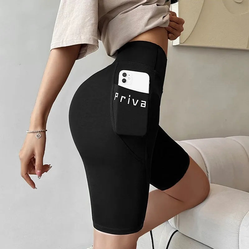 Women’s High Waist Yoga Shorts – Fitness, Casual, Tight Workout Pants