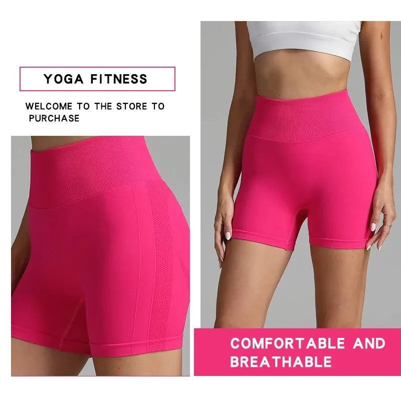 Women’s Seamless High Waist Shorts – Yoga, Cycling, Fitness, Jogging