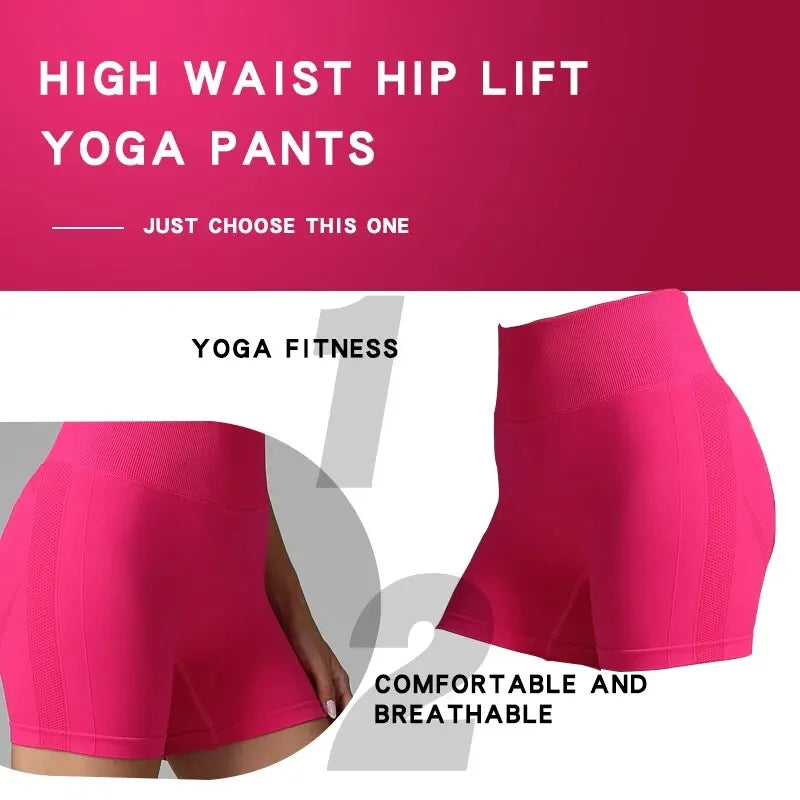 Women’s Seamless High Waist Shorts – Yoga, Cycling, Fitness, Jogging