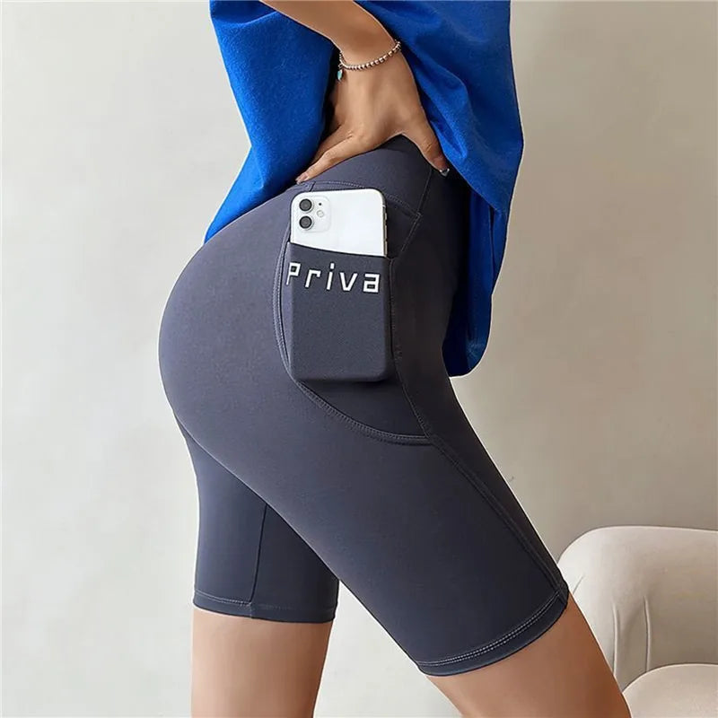 Women’s High Waist Yoga Shorts – Fitness, Casual, Tight Workout Pants