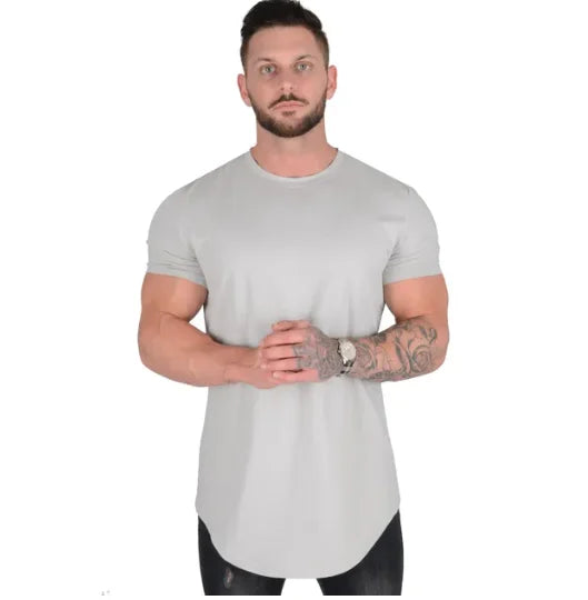 Men’s Muscle Fitness T-Shirt – Summer Cotton Athleisure Workout Top