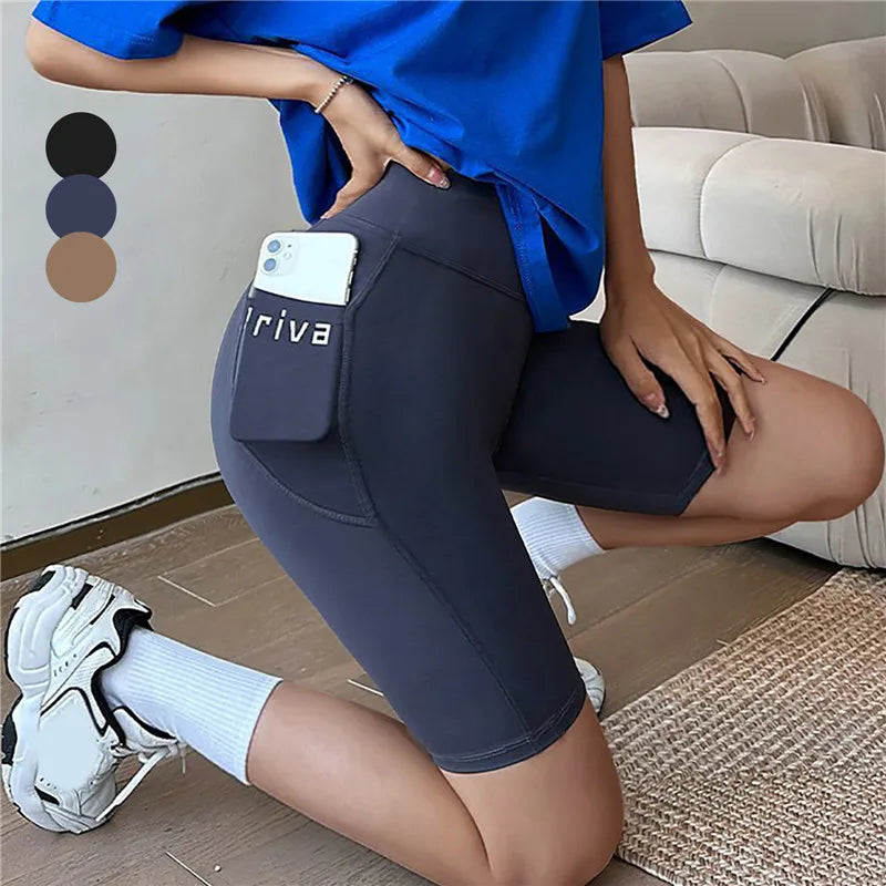 Women’s High Waist Yoga Shorts – Fitness, Casual, Tight Workout Pants