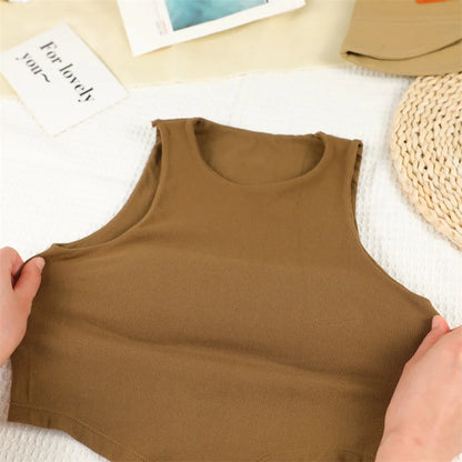 Women’s Summer Tank Tops – Padded Bra, Off Shoulder, Elastic