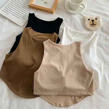 Women’s Summer Tank Tops – Padded Bra, Off Shoulder, Elastic