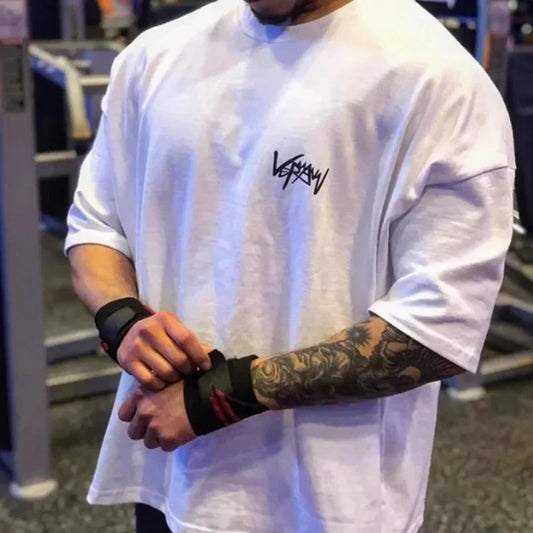 Men’s High-Quality Loose Fit Gym T-Shirts – Printed Cotton
