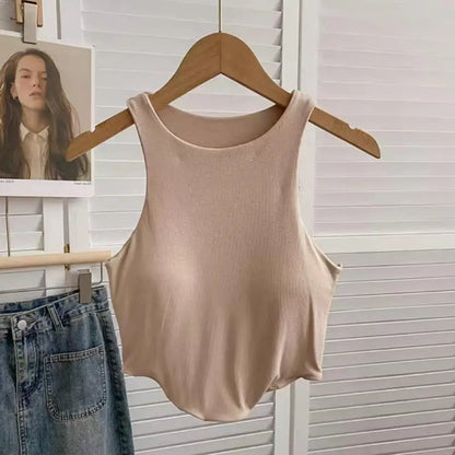 Women’s Summer Tank Tops – Padded Bra, Off Shoulder, Elastic